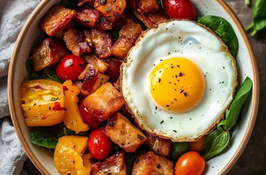 Keto Bacon and Egg Breakfast Bowl