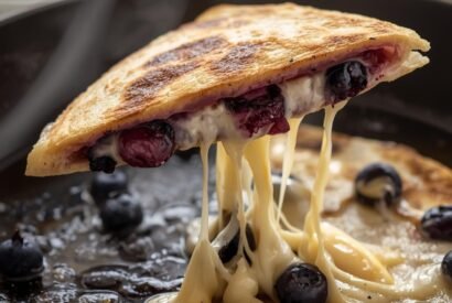 Thumbnail for Fluffy Keto Blueberry Breakfast Quesadilla Low-Carb Sweet Start