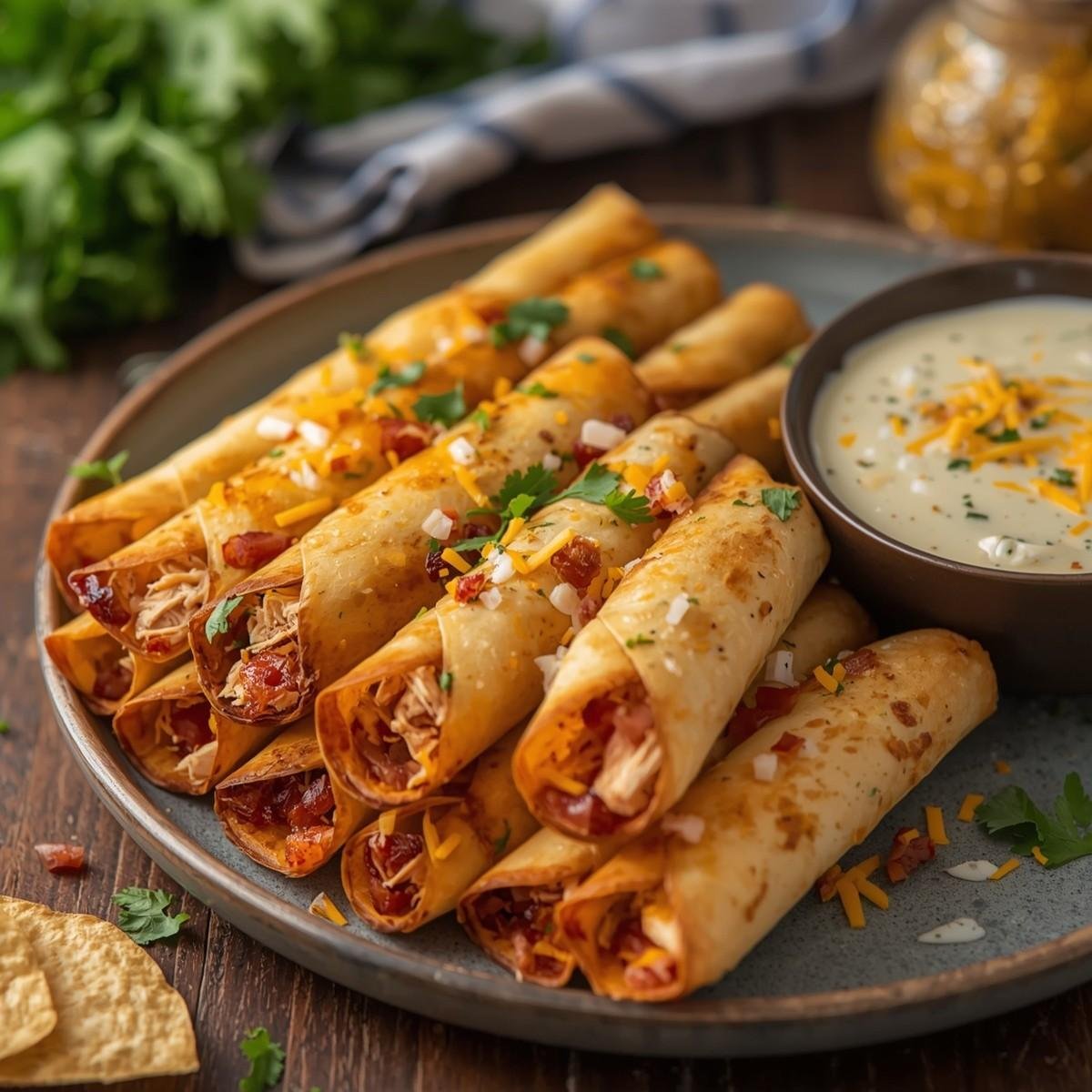 Keto Chicken Bacon Ranch Taquitos