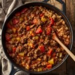 Unstuffed Pepper Skillet with Rice and Ground Beef