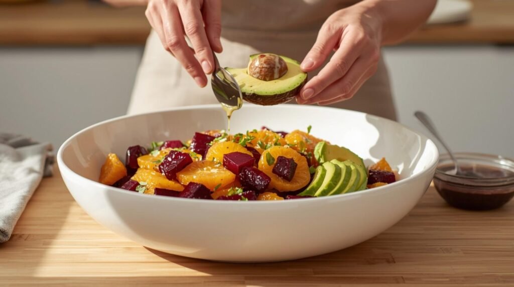 process Roasted Beet, Orange & Avocado Salad