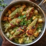 Salsa Verde Chicken Rice Skillet