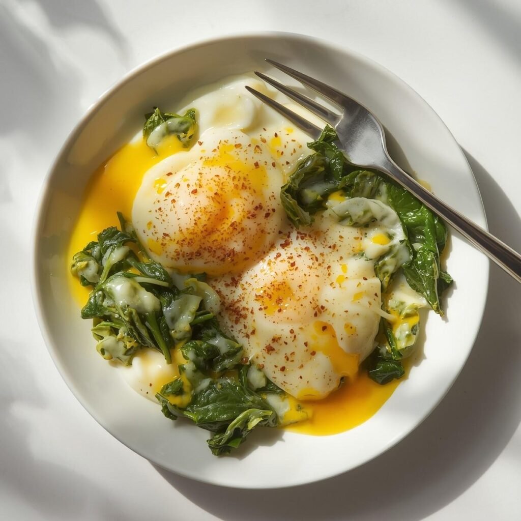 Spinach & Cheese Egg Bowl
