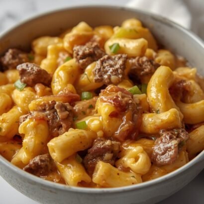 High-Protein Creamy Philly Cheesesteak Mac & Cheese