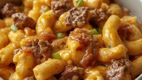 High-Protein Creamy Philly Cheesesteak Mac & Cheese