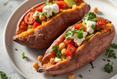Thumbnail for Healthy Mediterranean Stuffed Sweet Potatoes