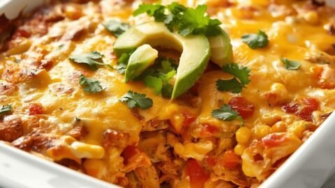 High-Protein Chicken Burrito Casserole