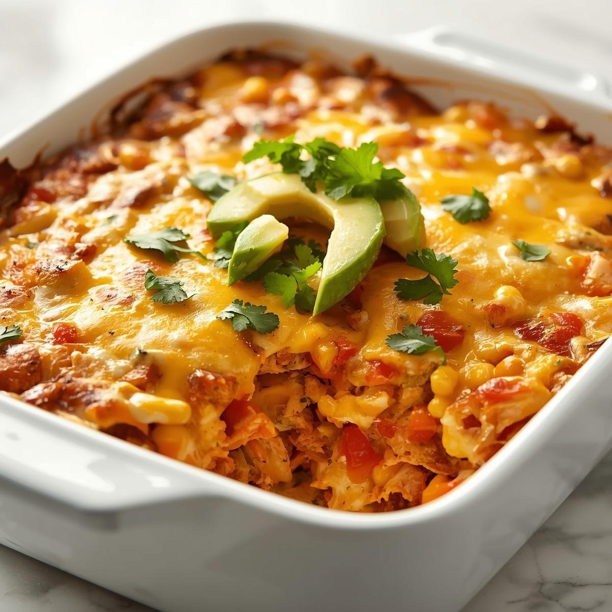 High-Protein Chicken Burrito Casserole