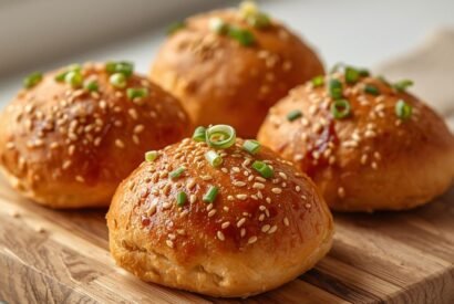 Thumbnail for Pan-Fried Cabbage and Noodle Buns with Savory Soy Glaze