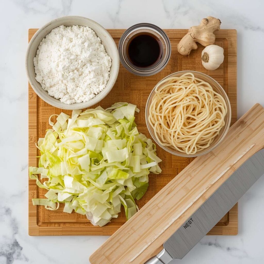 Pan-Fried Cabbage and Noodle Buns: flour