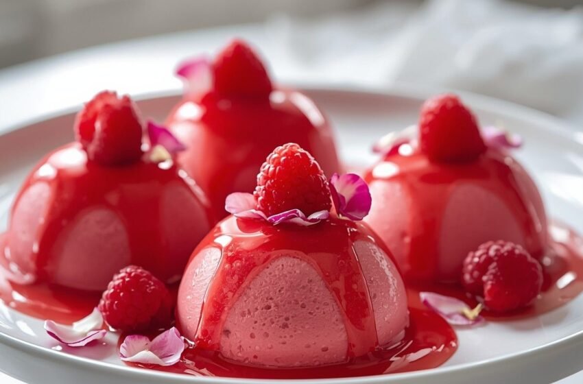 Raspberry Rose Mousse Domes