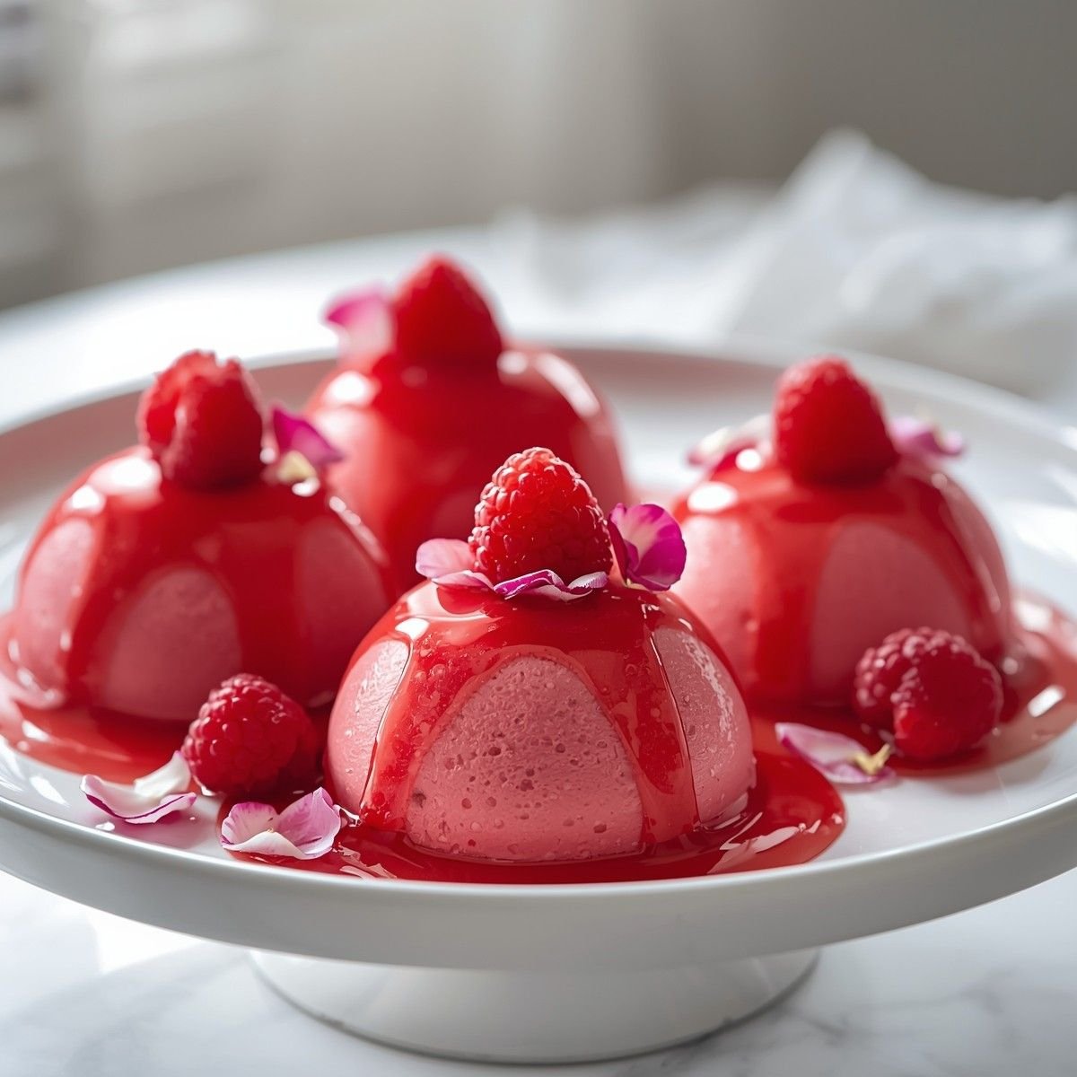 Raspberry Rose Mousse Domes