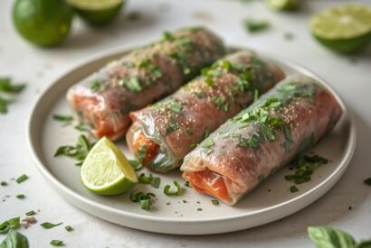 Thumbnail for Thai Basil Beef Rolls with Fresh Herbs and Zesty Lime