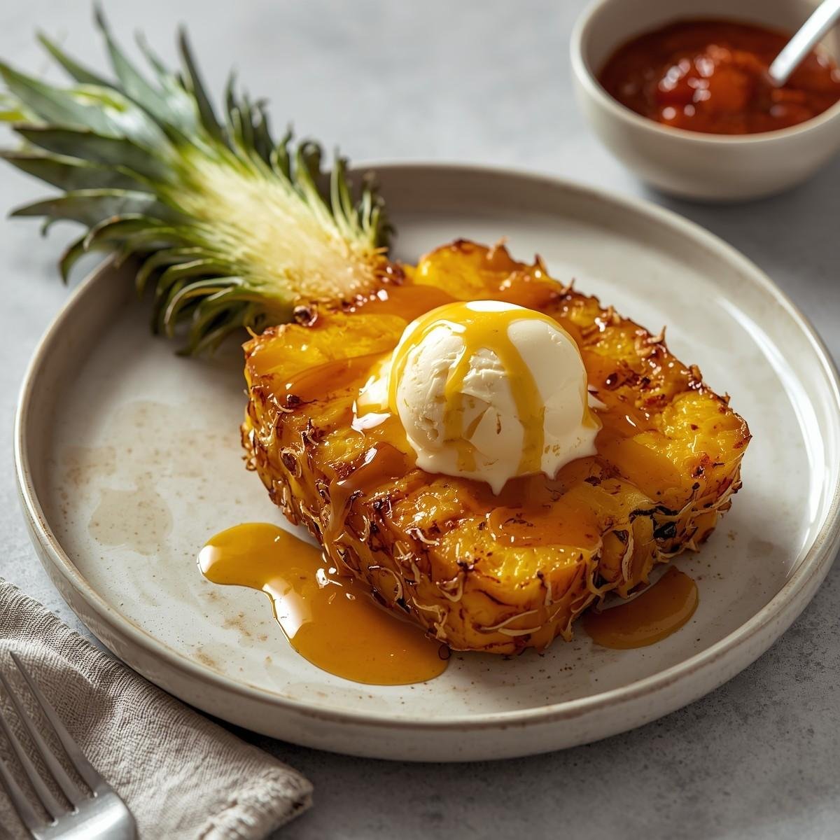 finished Grilled Pineapple with Honey Cinnamon