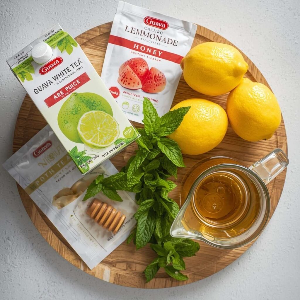 ingredients for Guava White Tea Lemonade 