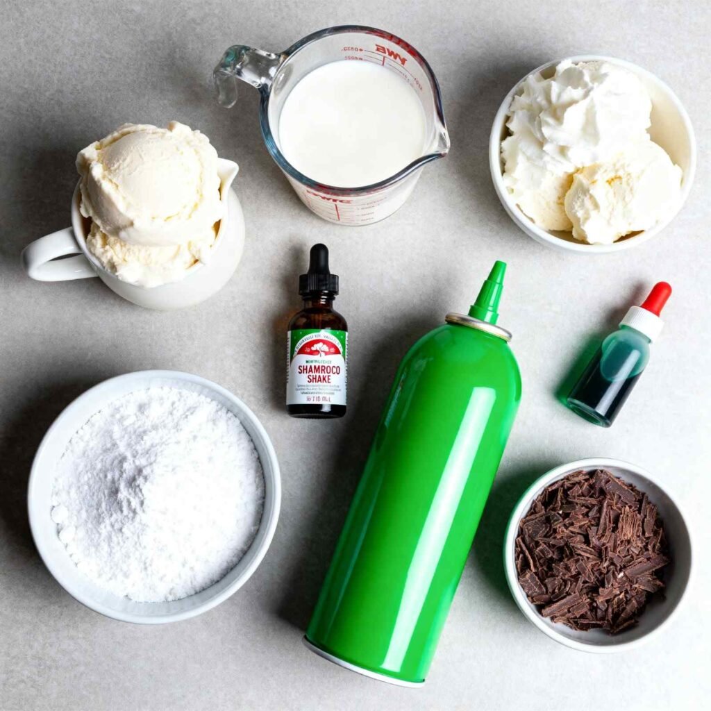 ingredients for Homemade Shamrock Shake