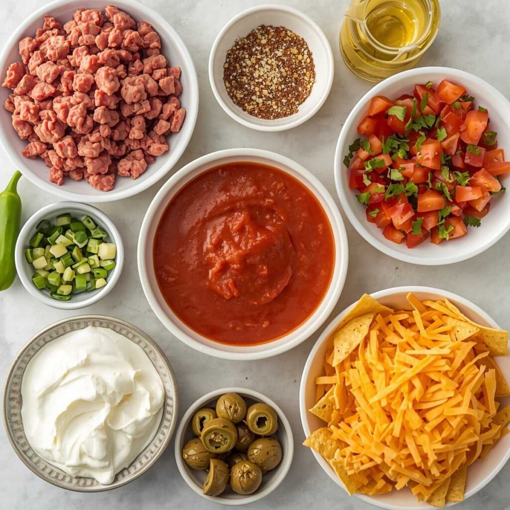 ingredients for Mexican White Trash Casserole