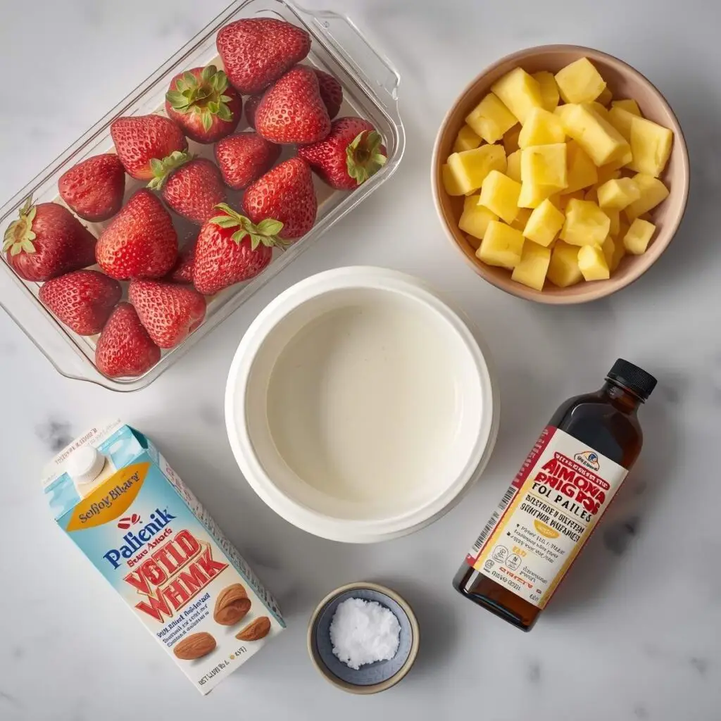 ingredients for Strawberry Dole Whip