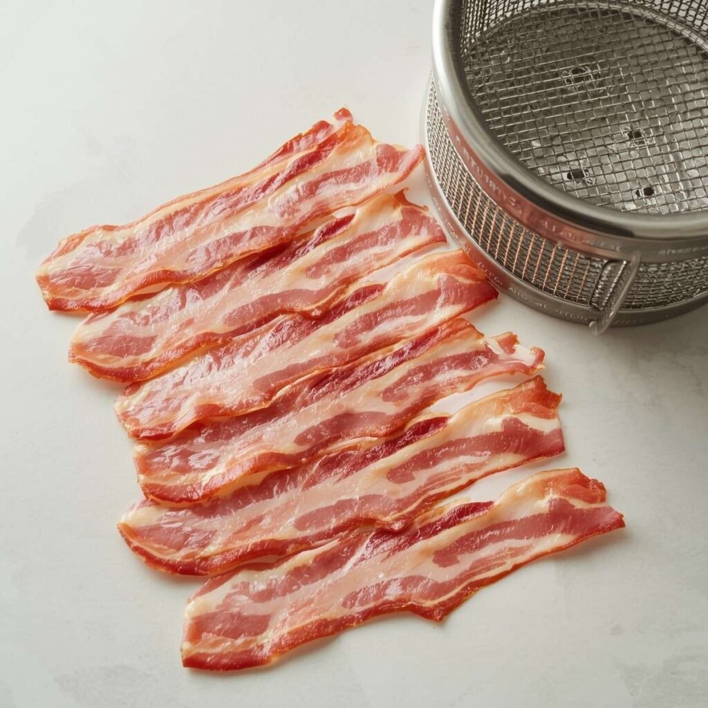raw bacon slices