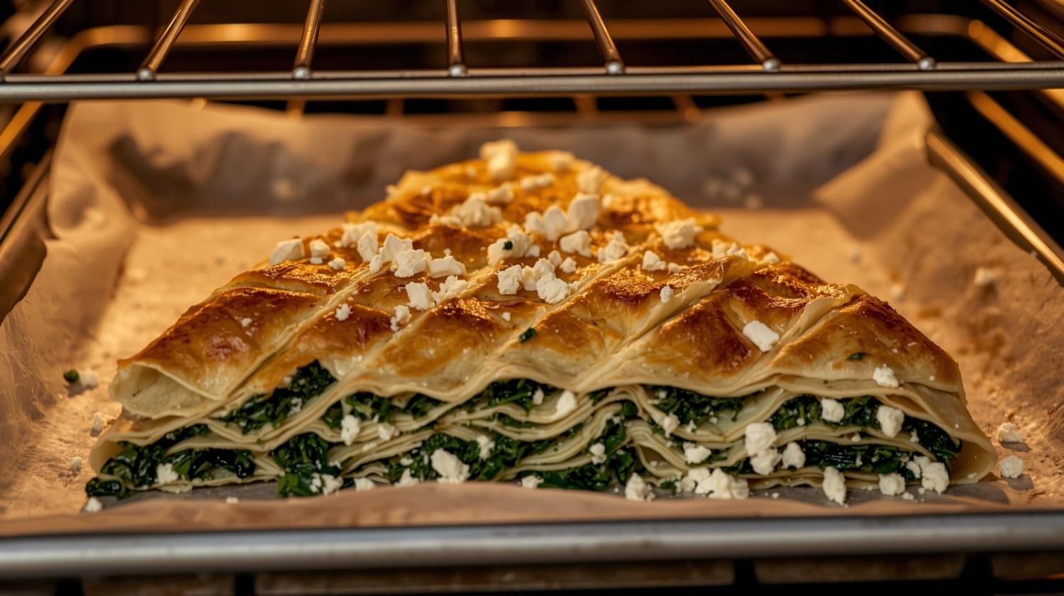 triangle Spanakopita with spinach,