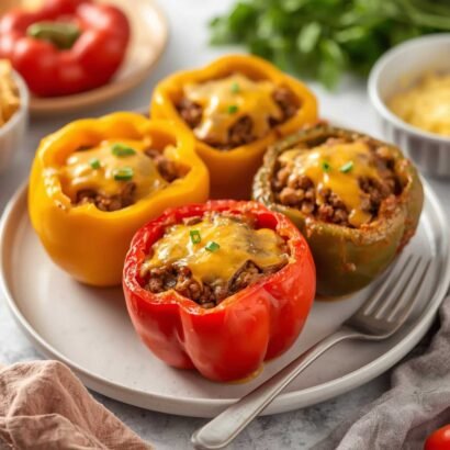 Air Fryer Stuffed Peppers (Easy 30-Minute Dinner Recipe)