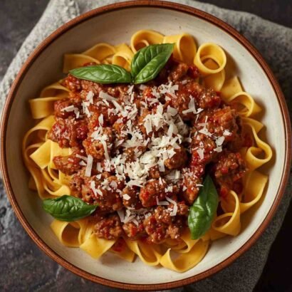 Authentic Italian Pappardelle Bolognese