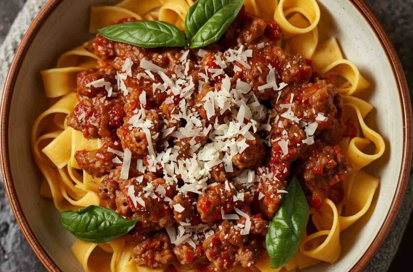 Authentic Italian Pappardelle Bolognese