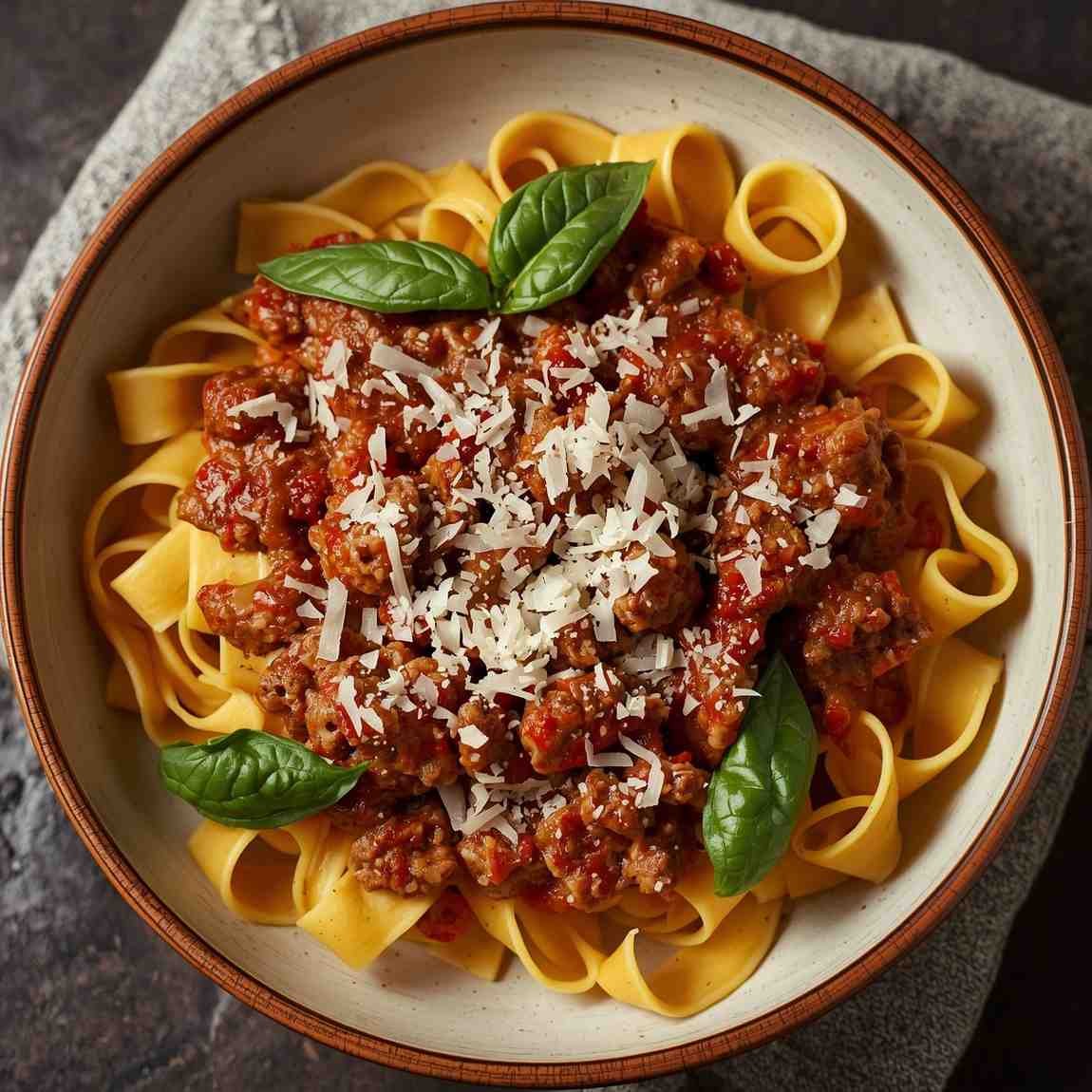 Authentic Italian Pappardelle Bolognese
