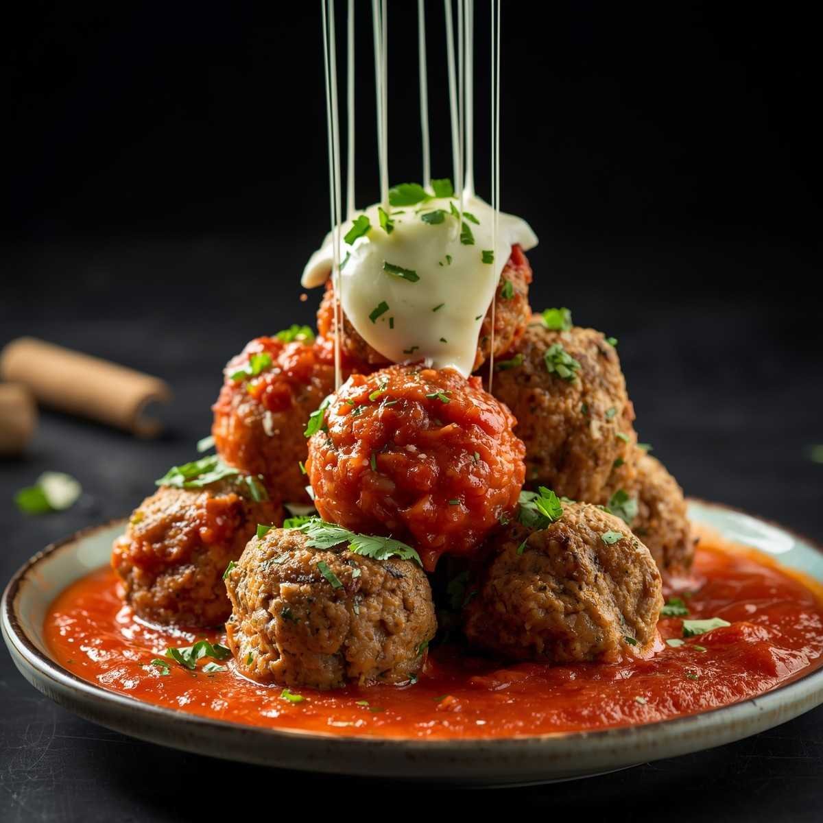 Cheesy Keto Low-Carb Mozzarella Meatballs