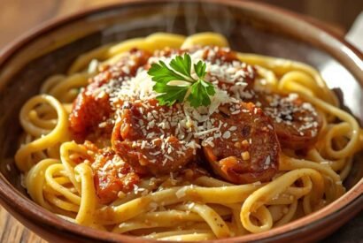 Thumbnail for Italian Garlic Butter Sausage Pasta (Easy Creamy Comfort Dinner)