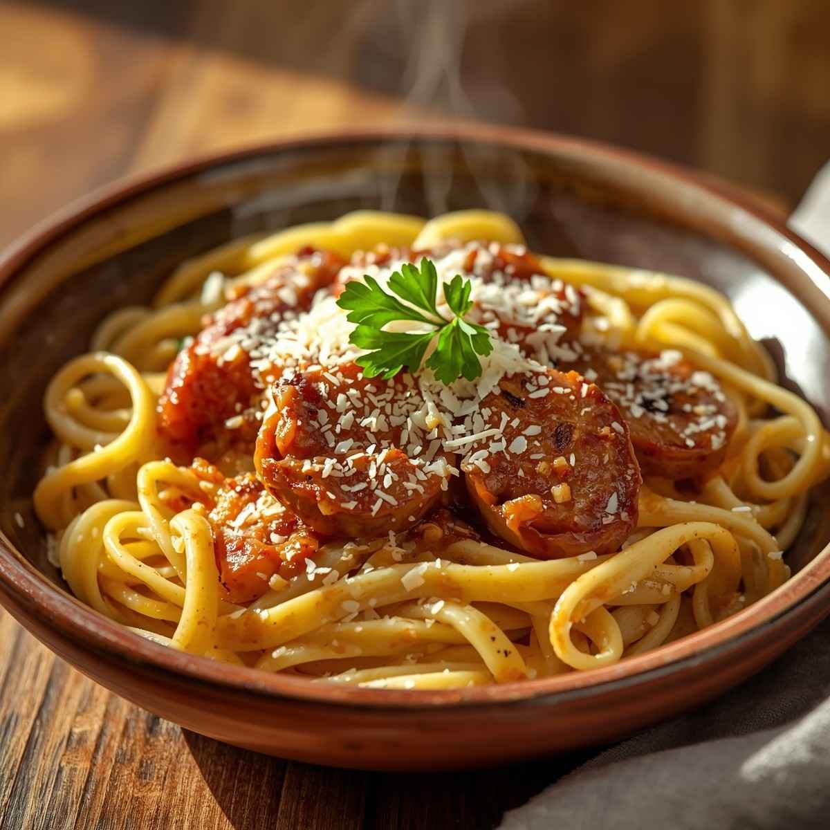 Italian Garlic Butter Sausage Pasta (Easy Creamy Comfort Dinner)