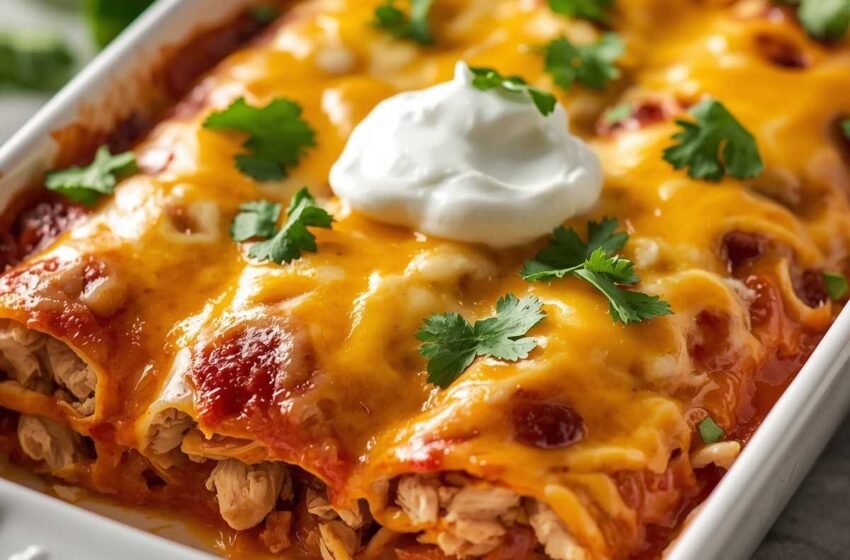 Healthy High-Protein Chicken Enchiladas (Easy Protein-Packed Dinner)