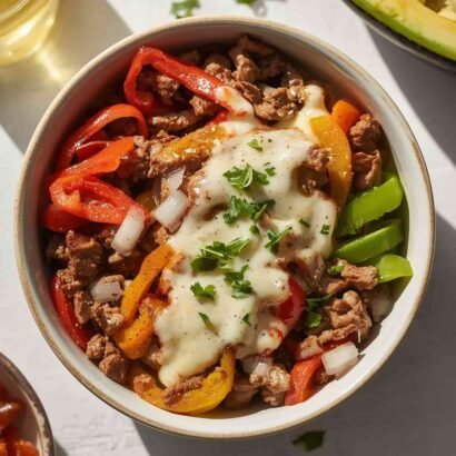 High-Protein Philly Cheesesteak Bowls (Easy Low-Carb Dinner)