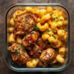 High Protein Honey Garlic Chicken with Cheesy Mac