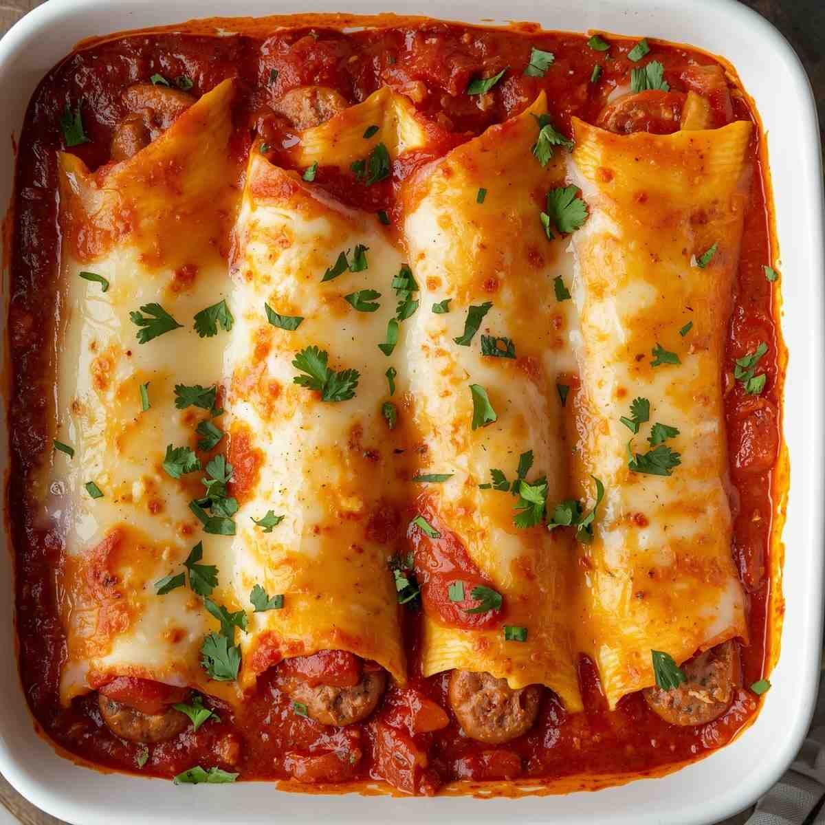 Italian Manicotti (Cheesy Baked Pasta Perfection)