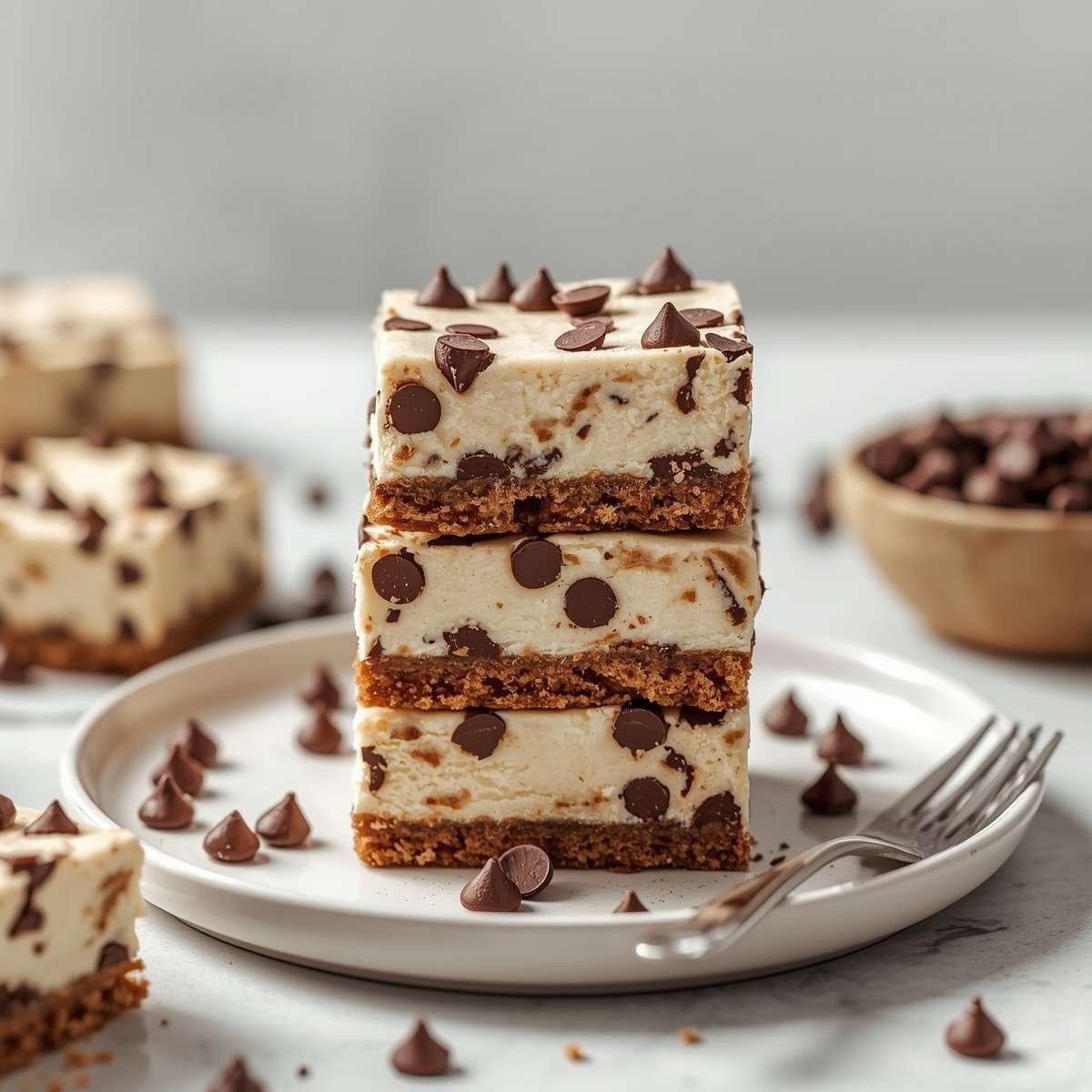 Keto Chocolate Chip Cheesecake Bars (Creamy Low-Carb Dessert)