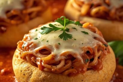 Thumbnail for Italian Spaghetti Garlic Bread Bowls