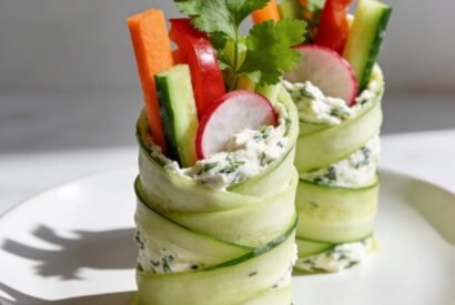 Thumbnail for Fresh Cucumber Veggie Roll-Ups (No-Cook Healthy Salad Bites)