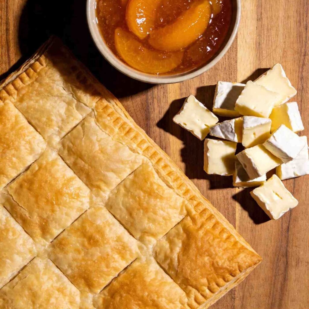 3 Ingredient Peach Brie Bites