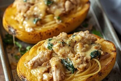Thumbnail for Garlic Chicken Spaghetti Squash Boats