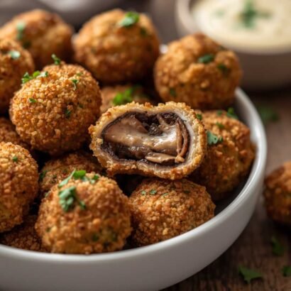 Crispy Garlic Mushroom Bites