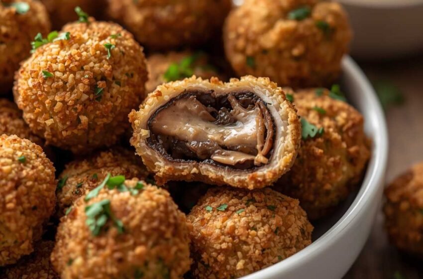Crispy Garlic Mushroom Bites