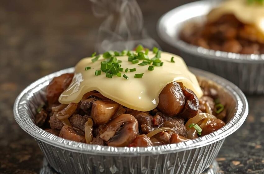 Keto Mushroom Swiss Burger Bowl