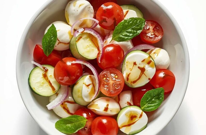 Easy Cucumber Caprese Salad Recipe