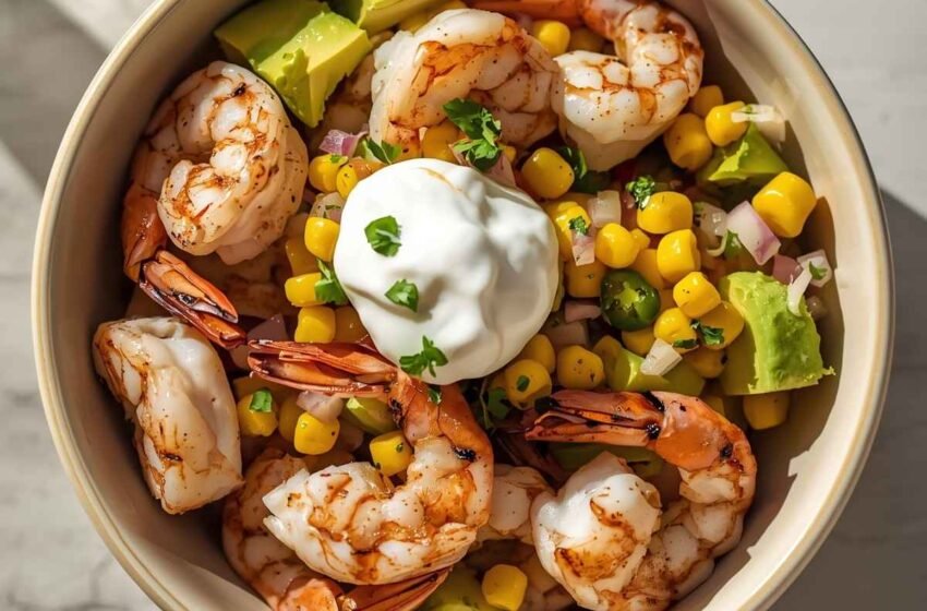Grilled Shrimp Power Bowl with Avocado Salsa