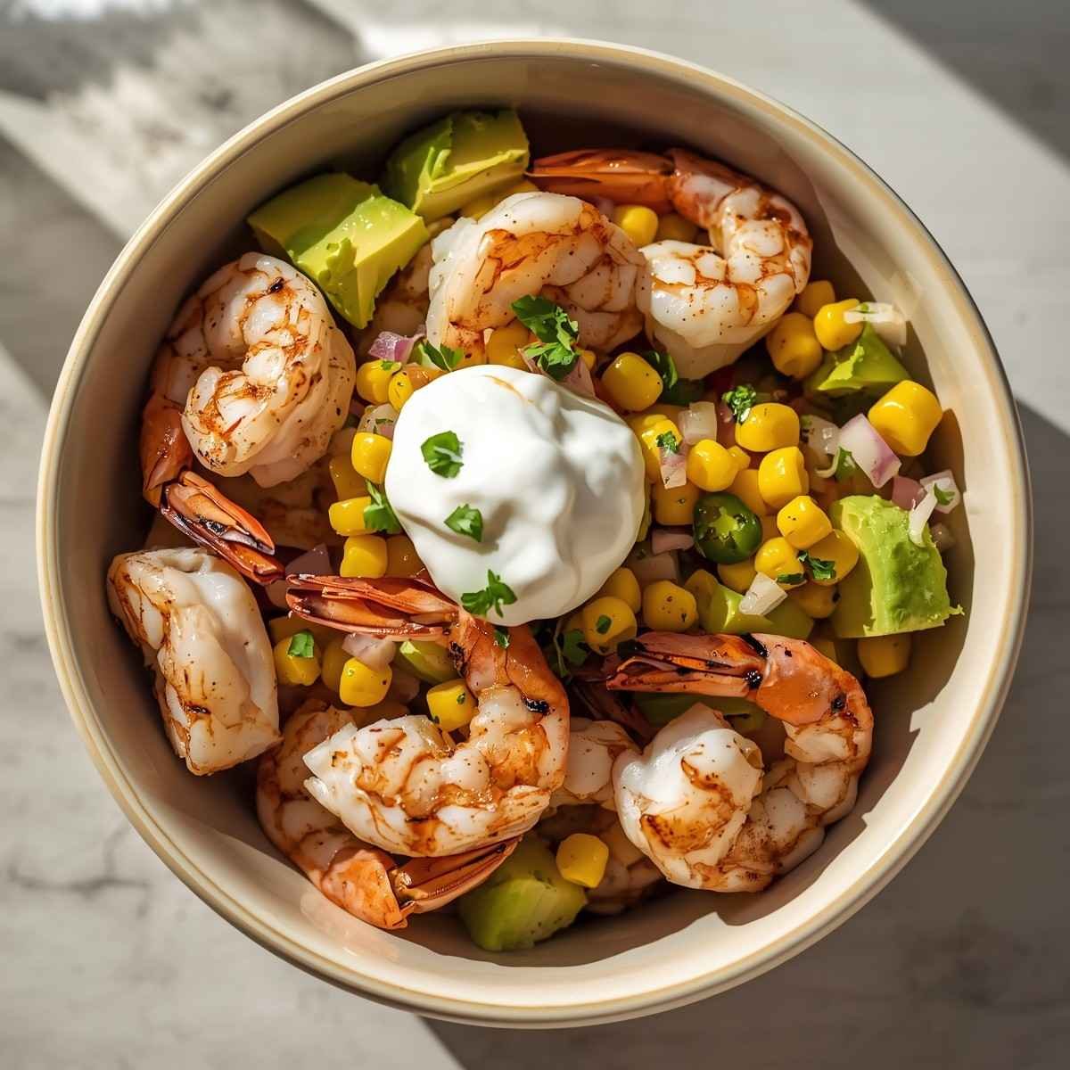 Grilled Shrimp Power Bowl with Avocado Salsa