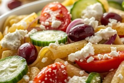 Thumbnail for Mediterranean Feta Pasta Salad Recipe