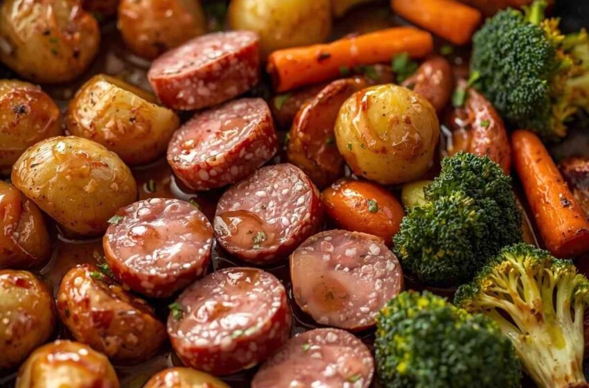 Honey Garlic Kielbasa with Veggies Recipe