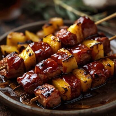 Pineapple BBQ Pork Skewers Recipe