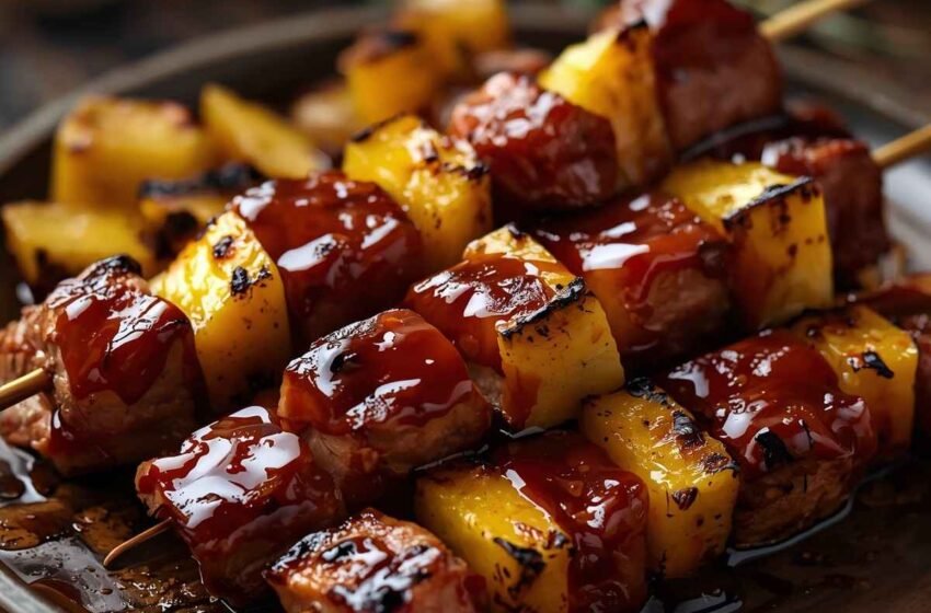 Pineapple BBQ Pork Skewers Recipe